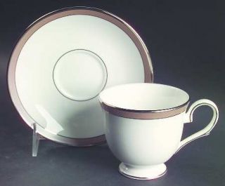 Lenox China Onyx Frost Footed Cup & Saucer Set, Fine China Dinnerware   Classic,
