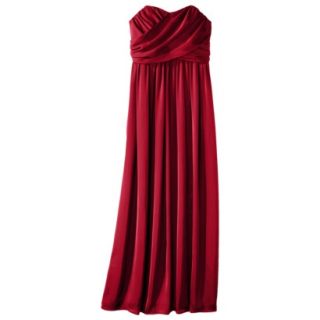 TEVOLIO Womens Satin Strapless Maxi Dress   Stoplight Red   10
