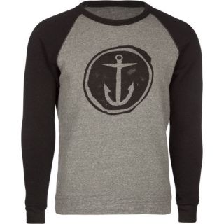 Distressed Anchor Mens Sweatshirt Grey/Black In Sizes Large, Medium