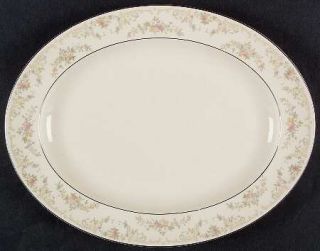 Royal Doulton Diana 13 Oval Serving Platter, Fine China Dinnerware   Pastel Flo