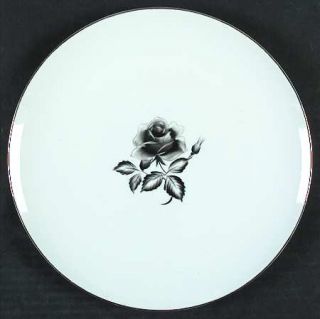 Gold China Serenade Dinner Plate, Fine China Dinnerware   Black Rose And Leaves