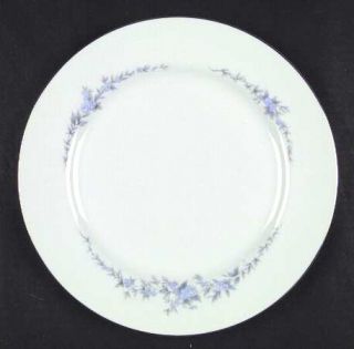 Royal Hostess Annbelle Dinner Plate, Fine China Dinnerware   Blue Flowers,Gray L