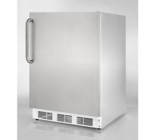 Summit Refrigeration Undercounter Refrigerator w/ Towel Bar Handle & Auto Defrost, Stainless, 5.5 cu ft, ADA