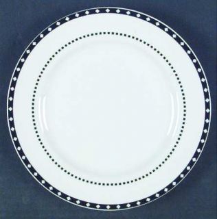 Habitat (Japan) Othello (Japan) Salad Plate, Fine China Dinnerware   Black Trim,