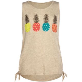 Pineapple Girls Knot Side Tank Oatmeal In Sizes Medium, Large, X Larg