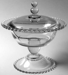Imperial Glass Ohio Candlewick Clear (Stem #3400) Beaded Base Candy Dish with Li
