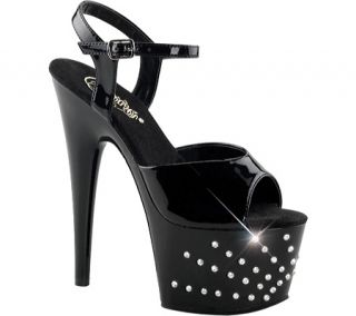 Womens Pleaser Starburst 709   Black/Black Exotic Dance