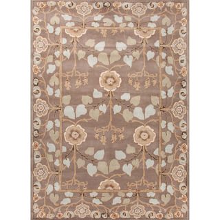 Hand tufted Transitional Gray/ Black Oriental pattern Area Rug (96 X 136)