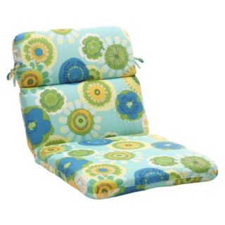 Outdoor Chair Cushion   Blue/Green Floral