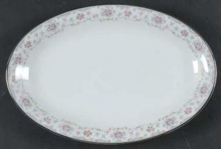 Noritake Bloomfield 12 Oval Serving Platter, Fine China Dinnerware   Blue Flowe