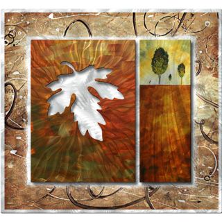 Megan Duncanson Leaflet And The Hill Metal Wall Art (MediumSubject ContemporaryDimensions 29 inches high x 31.25 inches wide x 1 inch deep )