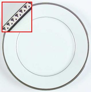 Noritake Regina Platinum Dinner Plate, Fine China Dinnerware   White On White De