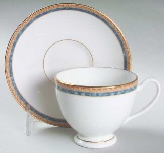 Waterford China Celtic Scroll Gold Footed Cup & Saucer Set, Fine China Dinnerwar