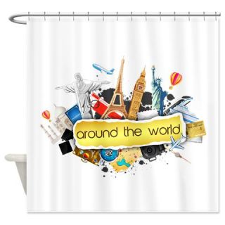  Around the World Shower Curtain  Use code FREECART at Checkout