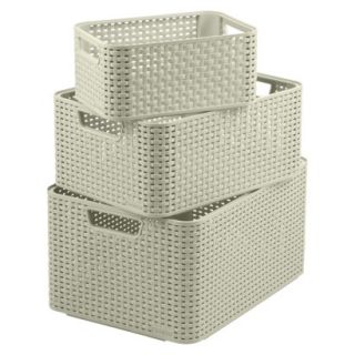 Curver Style Nesting Storage Baskets   Set of 3   Off White