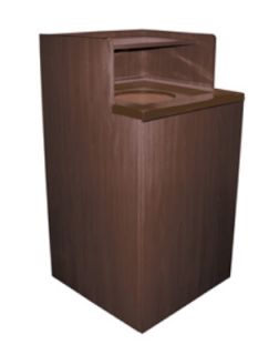 Update International Waste Receptacle for 32 gal Can   Tray Top, Dark Walnut Finish