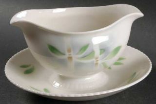 Syracuse Bamboo Gravy Boat with Attached Underplate, Fine China Dinnerware   She