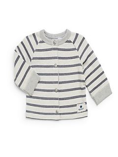 Infants French Terry Cardigan   Grey Stripe