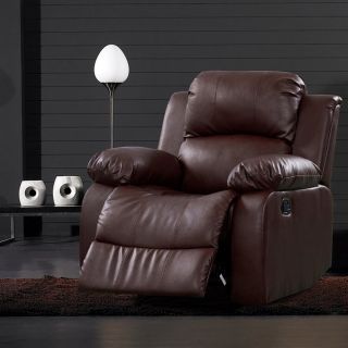 Rotunda Bonded Leather Brown Reclining Chair