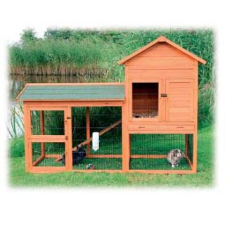 Natura Two Story Rabbit Hutch with Large Run, 78 L X 58 W X 36.5 H