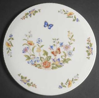 John Aynsley Cottage Garden  Cake Plate, Fine China Dinnerware   Butterfly & Flo