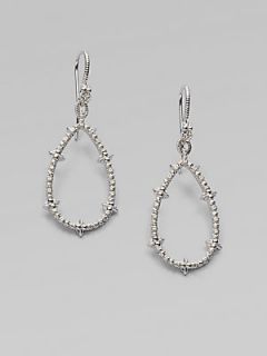 Judith Ripka White Sapphire Accented Drop Earrings   White Sapphire