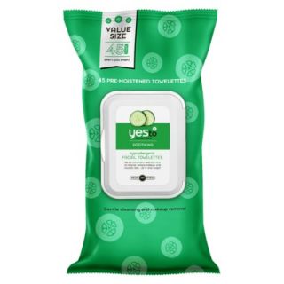 Yes To Cucumbers Hypoallergenic Facial Towelettes   45 Ct