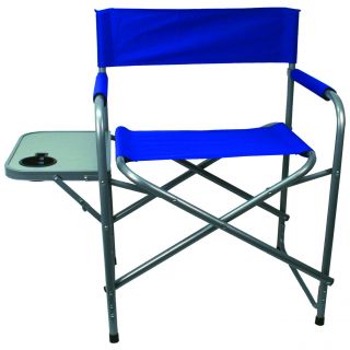 Texsport Directors Chair With Table (BlueWeight 9.5 poundsHeavy gauge 25mm steel frame600D coated fabric seatAttached side table )