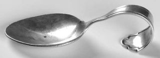 Rosebud Rbu1 Curved Handle Baby Spoon   Sterling,Plain,Outlineedge,Cathedral Tip
