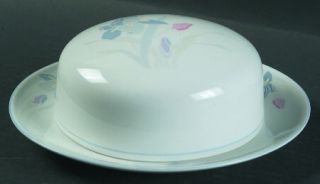 Excel Iris Round Covered Butter, Fine China Dinnerware   Fresh Flowers Line, Pin
