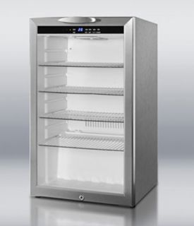 Summit Refrigeration Beverage Merchandiser w/ 1 Section, Reversible Door Swing, Auto Defrost, Stainless 4 cu ft