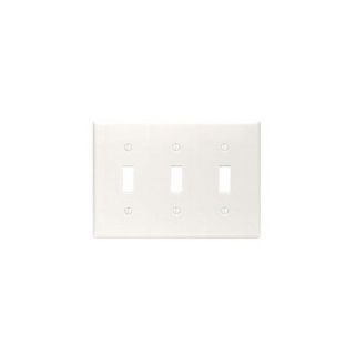 Leviton 88011 Electrical Wall Plate, Toggle Switch, 3Gang White