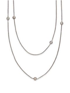 David Yurman Diamond & Sterling Silver Necklace   Silver