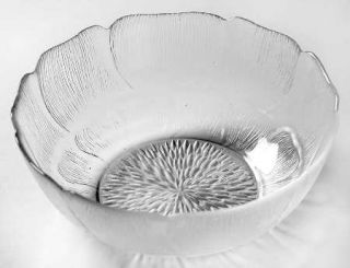 Arcoroc Fleur Round Bowl   Pressed,Clear,Raised Petal Leaves