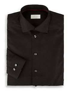 Eton of Sweden Contemporary Fit Solid Dress Shirt   Black