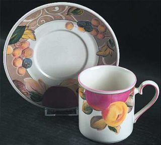 Mikasa Orchard Odyssey Flat Cup & Saucer Set, Fine China Dinnerware   Heritage,