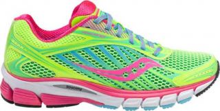Womens Saucony Ride 6   Citron/Pink/Blue Running Shoes