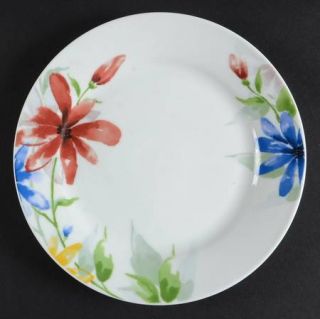 Corsica Home Bella Salad Plate, Fine China Dinnerware   Floral On White,Rim,Smoo
