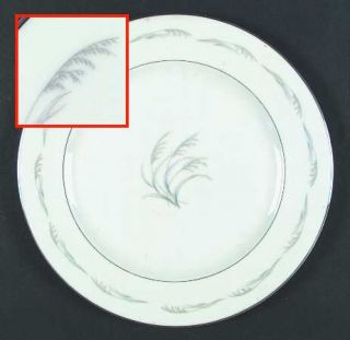 Wentworth Silver Mist Dinner Plate, Fine China Dinnerware   Gray Wheat, Platinum