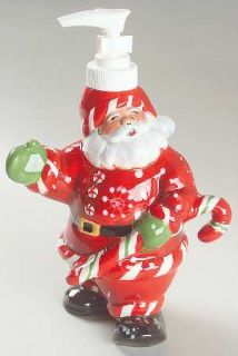 Peppermint Santa Figurine Lotion Dispenser, Fine China Dinnerware   Santa,Candy
