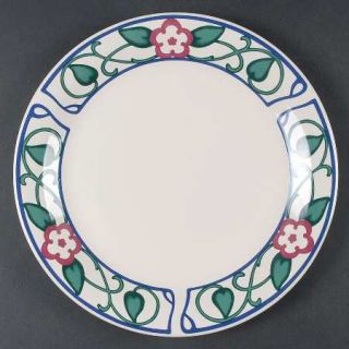 Pfaltzgraff Arbor Vine Dinner Plate, Fine China Dinnerware   Red Flower,Green Le