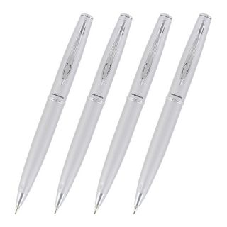 Paper Mate Professional Series Lexicon Silver Ct Mechanical Pencils (set Of 4) (Black Lead Diameter 0.5 mm Lead Degree (Hardne) HB Lead Hardness (Number) #2 Grip Type Smooth Visible Lead Supply No Eraser Yes Refillable Yes Retractable YesPocket Clip
