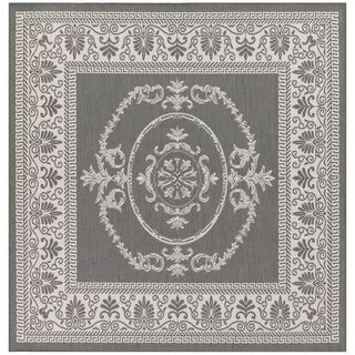 Recife Antique Medallion Grey/ White Rug (76 X 76) (GreySecondary colors WhiteTip We recommend the use of a non skid pad to keep the rug in place on smooth surfaces.All rug sizes are approximate. Due to the difference of monitor colors, some rug colors 