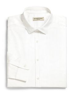 Burberry London Halesforth Solid Dress Shirt   White