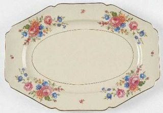 Heinrich   H&C 12955 16 Oval Serving Platter, Fine China Dinnerware   Pink Rose