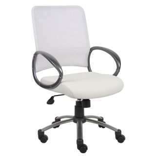 Aragon White Mesh Back Task Chair (19 inches wide x 18.5 inches deepSeat Height 18.5   22 inches highArm Height 24   27.5 inches highWeight Capacity 250 lbsAssembly RequiredPlease note Orders of 4 or more chairs will ship with a freight carrier, and a