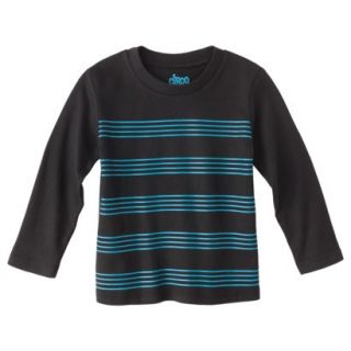 Circo Infant Toddler Boys Long Sleeve Striped Tee   Charcoal 12 M