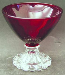 Anchor Hocking Boopie Red Champagne/Tall Sherbet   Red Bowl, Clear Stem