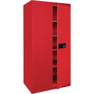 Sandusky Lee Keyless Electronic Steel Cabinet   36in.W x 24in.D x 78in.H, Red,
