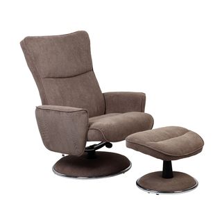 Mushroom Fabric Comfort Chair With Ottoman